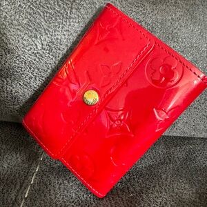 Authentic Louis Vuitton red patent leather wallet